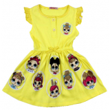 20-124704 "LOL" Платье для девочки, 3-7 лет, жёлтый