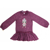 20-31801 Платье для девочки укороченное, 2-5 лет, розовый меланж